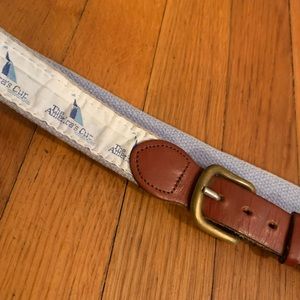 Vintage America’s cup sailboat belt Made in USA solid brass buckle